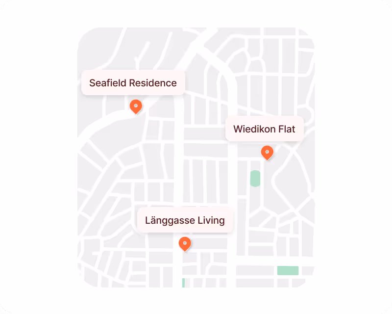 Map showing available flat listings in Zurich